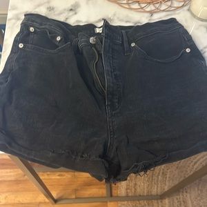 Madewell high rise denim shorts with cuffed hem